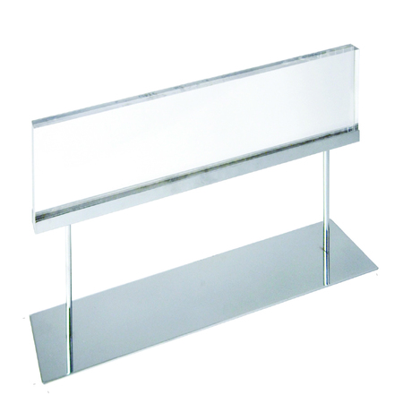 Azar Displays Acrylic Block Counter Sign Holder on Chrome Stand 22"W x 14" H 104568